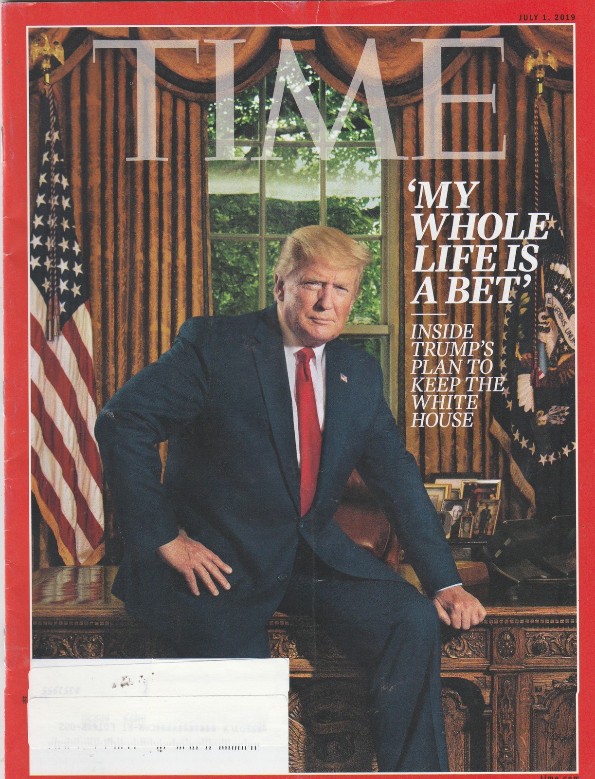 Primary image for Time magazine July 1 2019, Trump: My Whole Life is a Bet