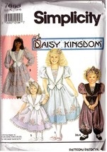 Girl's Dress & Romper 1992 Simplicity Daisy Kingdom Pattern 7698 Sz 6-8 Uncut - $12.00