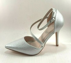 Blossom Josie-7 Silver Pointed Toe High Heel Ankle Strap Dress Shoe  - £32.72 GBP