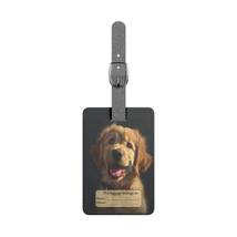 Luggage Tag Cute Golden Retriever Puppy | Rectangle Saffiano Polyester Luggage T - £15.61 GBP