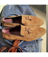 Men Fashion Trend Business Dress Shoes Handmade Khaki Imitation Suede Ro... - £61.55 GBP