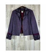 Vintage Harve Benard Blazer Purple Tweed Lace Wool Blend Size 10 Petite - £16.23 GBP