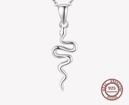 Genuine Sterling Silver 925 Snake Animal Pendant And 45 Cm Chain - £15.89 GBP