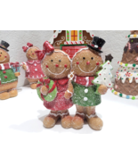 CHRISTMAS Gingerbread Couple Peppermint Resin Figurines Tabletop Decor 6.5&quot; - $35.63