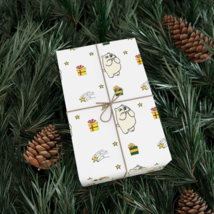 Christmas Polar Bear with Yellow and Green Presents Gift Wrap Paper Eco-... - $12.00
