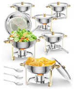 Chafing Dish for Buffet 6 Pack, 5QT Round Chafing Dishes Buffet Set w/Li... - €559,75 EUR