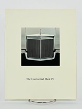 1972 Lincoln Continental Mark IV Original Vintage Car Sales Brochure Catalog - £11.58 GBP