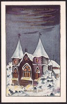 Antique Danish Verse Snow Covered Castle Christmas Postcard - Whitney Made - £10.96 GBP