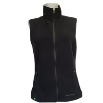 Eddie Bauer  Black full zip Fleece Vest sleeveless Jacket  XS Polartec Q... - £11.78 GBP