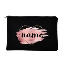 Personalized Custom Name Cosmetic Bags DIY Wedding Party Canvas Makeup Case Zipp - £45.50 GBP