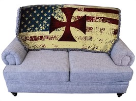 Templar Knights Cross Blanket - Gift American Flag Tapestry Throw for, 61x36 - £52.11 GBP