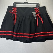 Dolls Kill Current Mood Skirt Womens 3X Black Red Lace Tie Mini Goth Pun... - £35.23 GBP