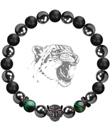 Black Panther Charm Bracelet with Natural Stones &amp; Magnetic Hematite - €23,40 EUR