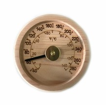 Engraved Cedar Round Thermometer C-F (4″ diameter), sauna accessories - $32.99