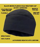 NEW ARMY Fleece Watch Cap Hat BLACK Beanie COLD WEATHER WINTER PT APFU - $19.00