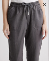 Quince Organic Cotton Linen Twill Straight Leg Pant Charcoal Gray Sz Sma... - $22.76