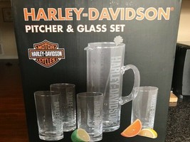 Harley-Davidson® Pitcher &amp; Glass Drink Set New - £47.92 GBP