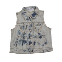 Thread Supply Vest Womens M White Acid Wash Sleeveless Button Up Collared Jacket - £22.92 GBP