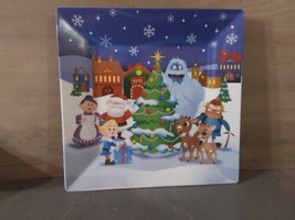 Rudolph The Red Nose Reindeer Melamine Serving Plate 2009 Brand Castle 9&#39;&#39; Squar - $14.00