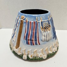 Yankee Candle Laundry Day Clothesline Candle Jar Ceramic Lamp Shade 4.5 x 6.5&quot; - $22.50