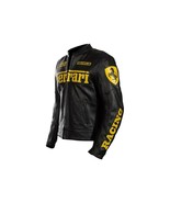 Ferrari Black F1 Racing Jacket Men Leather Jacket | Real Leather 90s Vin... - €118,56 EUR
