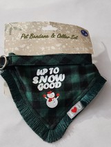 Posh Paws Up To Snow Good S/M Dog Holiday Bandana &amp; Collar Set 10-14&quot; - £8.21 GBP
