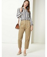 Ladies EX M&amp;S Natural Mix Cotton Rich Ankle Grazer tapered Trousers size... - $28.63