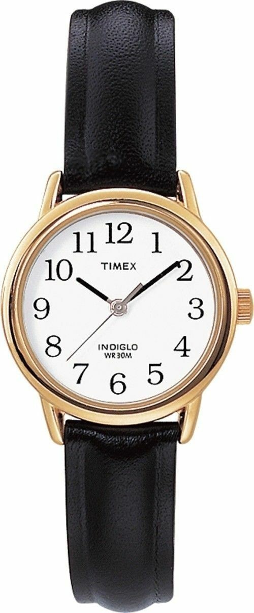 Timex Easy Reader 25mm Gold-Tone Brass Case, Black Leather Strap, Women&#39;... - $49.95