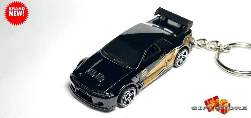 VERY RARE NICE KEY CHAIN BLACK NISSAN SKYLINE GTR GT R R32 CUSTOM Ltd ...