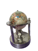  Mother Of Pearl Gemstone Globe Quartz Clock Thermometer Hygrometer 13&quot;T - $64.35