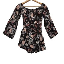 Xhilaration Floral Juniors Jumper Top With Pockets Size XS - $14.80