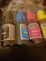 WOKOK PREMIUM INK REFILL BOTTLES 774 664 BLACK BLUE RED YELLOW New-Sealed - $18.00