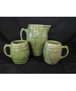 1920&#39;s McCoy Beer Barrel Pitcher and 2 Mugs - 4 in Shield in Circle Mark... - £28.08 GBP