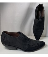 Vtg 90s Guess Womens 9 Ankle Boots Booties Black Suede Leather in Box Ma... - $34.64