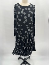Spirittiouse Polka Dot Long Sleeve Lantern Dress Sz S Gray Black Long La... - $29.40