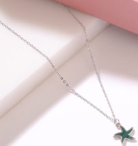 925 Sterling Silver Malachite Minimalist Star Pendant Necklace Jewelry F... - $90.99 CAD