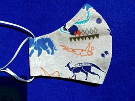 FACE MASK WASHABLE COTTON REUSABLE REVERSIBLE BACK TO SCHOOL/ DINOSAURS ... - £2.32 GBP