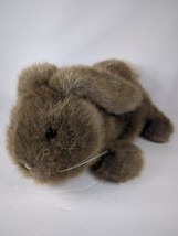 Vtg Dakin Plush Bunny Rabbit Hand Puppet Stuffed Animal 12&quot; 1985 Brown Soft Fur - £11.18 GBP