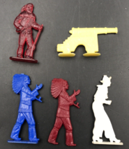 5 Diff 1940s-50s Cracker Jack Premiums Toy Prize Plastic Indian Chief Cannon - £9.58 GBP