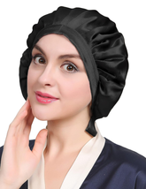 LILYSILK 100% Mulberry Silk Bonnet, 19 Momme Silk Night Sleep Cap Adjustable Hai - £42.30 GBP