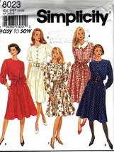 Misses' DRESSES Vtg 1992 Simplicity Pattern 8023 Sizes 12-18 UNCUT - $12.00