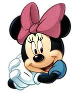 5.5X7&quot; Large Minnie Mouse pink bow glitter IRON On Heat TRANSFER Disney ... - $12.34