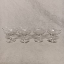 Tiffin Franciscan Marie Low Sherbet Glasses 4 Etched Crystal Stem #018 3... - $36.95