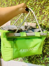 Arbonne Picnic Collapsible Basket Green Great Condition - £26.93 GBP