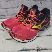 Mizuno Wave Creation 14 Womens Running Shoes Size 9 W Black/Pink/Yellow - £19.53 GBP