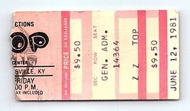 ZZ Top Concert Ticket Stub June 12 1981 Louisville Kentucky - £25.90 GBP