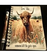 4X6 Notebook with Matching Pen - Highland Cow With Message - $5.00