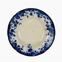 Burslem Bowl Burgess Leigh Burslem Bowl Flow Blue Semi Porcelain England Floral - £11.83 GBP
