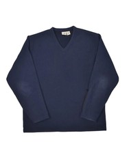 EMS Fleece Sweatshirt Mens M Navy V Neck Waffle Eastern Mountain Sports Pullover - £19.76 GBP