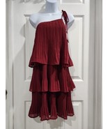 Womens  Boho Burgundy Summer One Shoulder Sleeveless Ruffle Tiered Layer... - $359.24 MXN